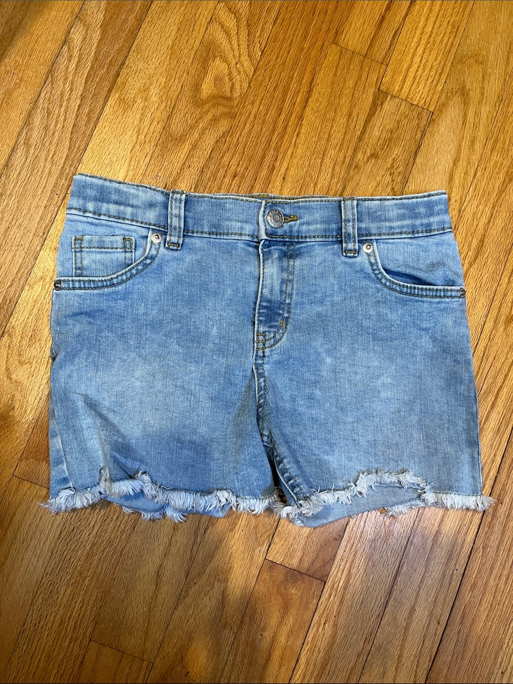 Denim Fray Hem Women's Shorts - Light Blue